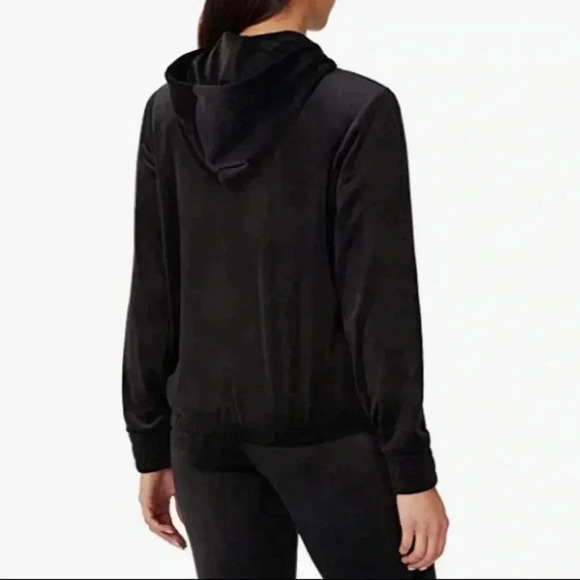 FILA WOMENS VELOUR BLACK QUARTER ZIP HOODIE S - Picture 3 of 9